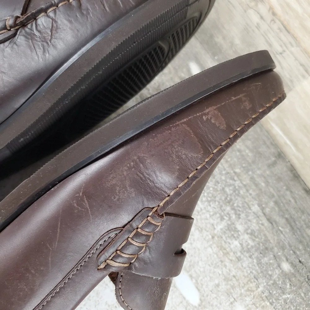 Florsheim Berkley Flex Mens Penny Loafers Sz 7.5 3E Brown Slip On Round Toe‎